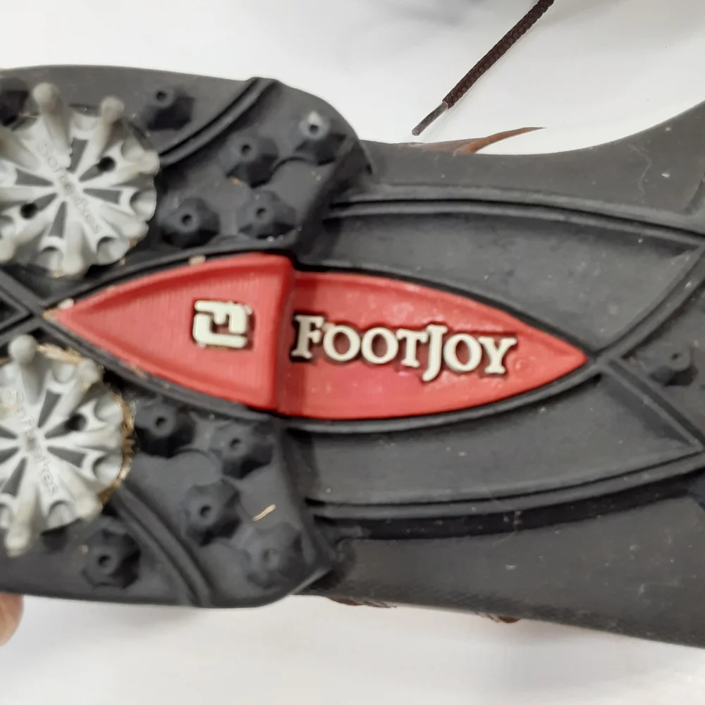 Footjoy Size 7.5M Brown and White Comfort Golf Cleats Shoes